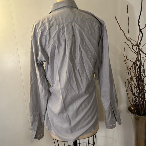 Joseph & Feiss grey cotton non-iron fitted dress shirt - Picture 4 of 5